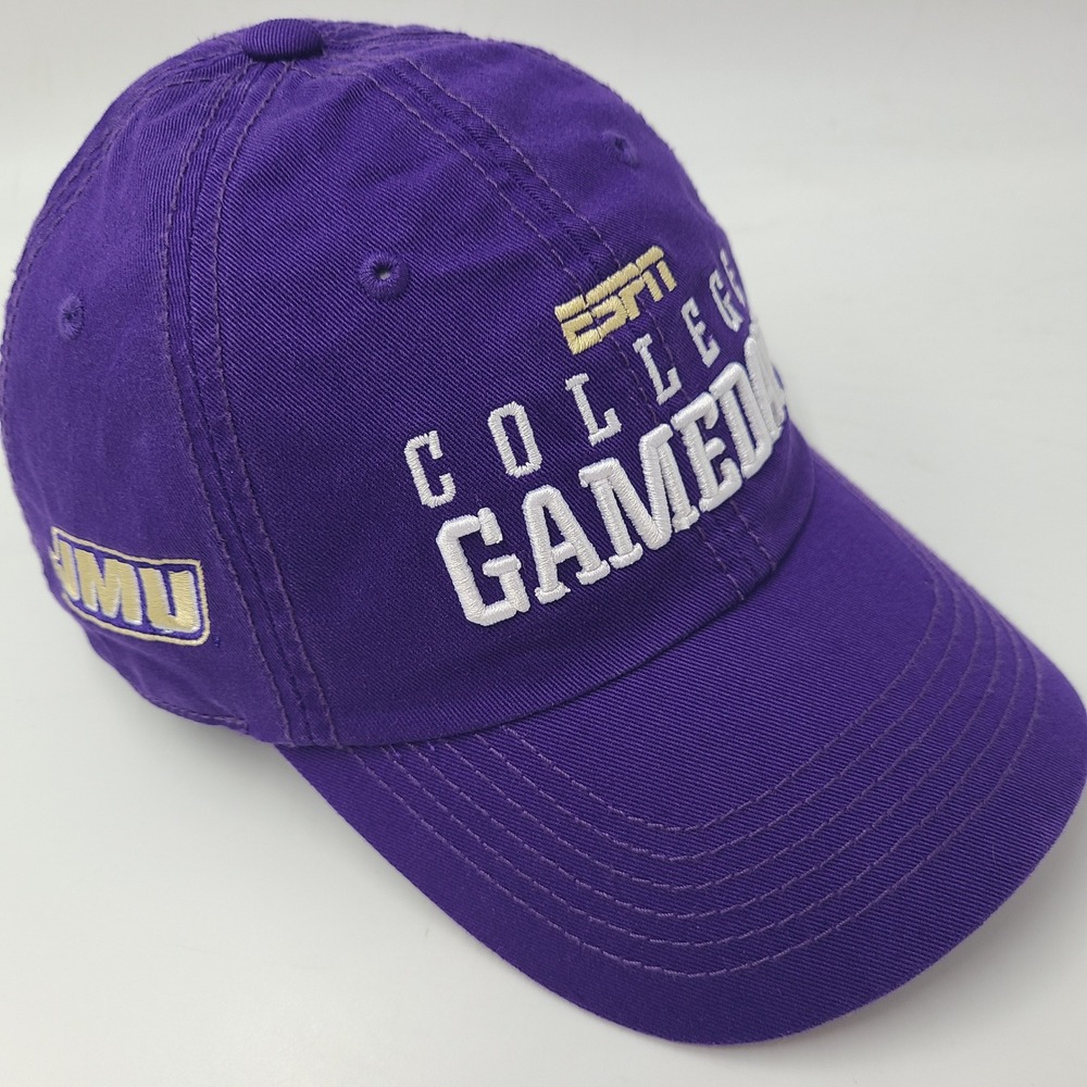 James Madison Dukes Hat Strapback Purple Gold NCAA ESPN College Gameday JMU Men